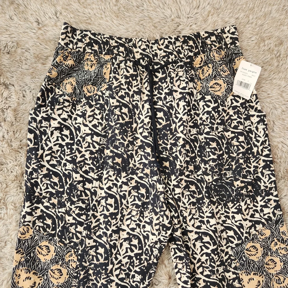 Free People Marfa Nights Pants In Black Combo Drawstring Waist Womens Size Large - Picture 4 of 12